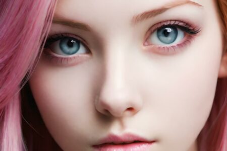 AI girl with pink hair wallpaper