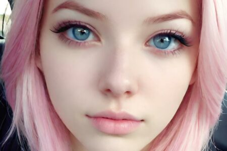 AI girl with pink hair wallpaper
