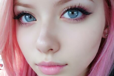AI girl with pink hair wallpaper