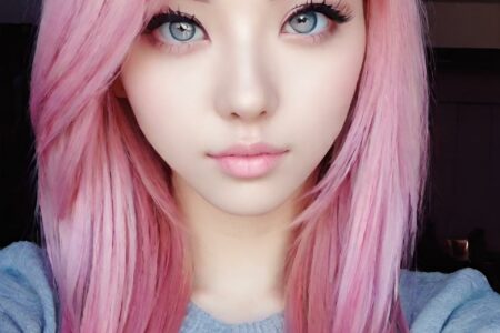 AI girl with pink hair wallpaper