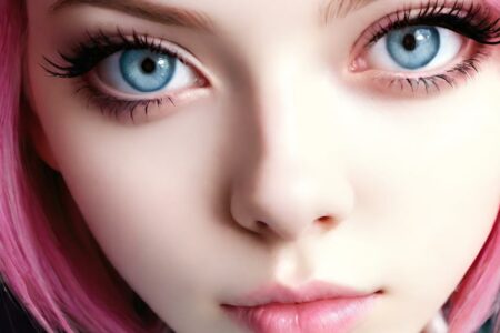 AI girl with pink hair wallpaper