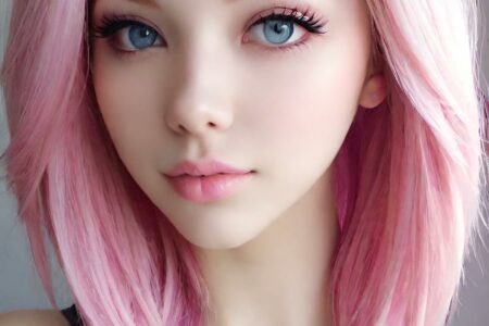 AI girl with pink hair wallpaper