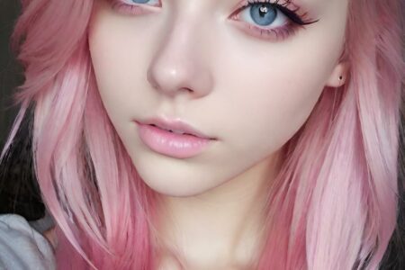 AI girl with pink hair wallpaper