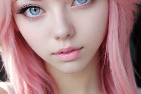 AI girl with pink hair wallpaper