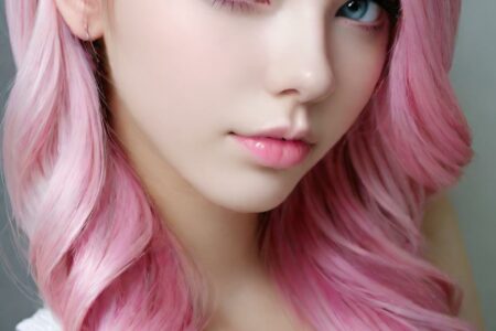 AI girl with pink hair wallpaper