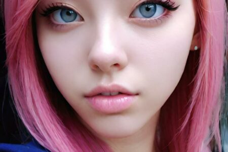 AI girl with pink hair wallpaper
