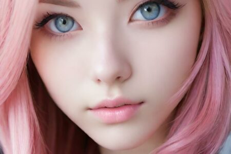 AI girl with pink hair wallpaper