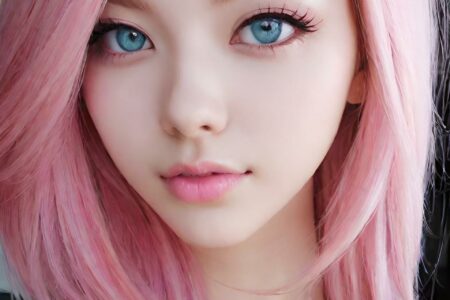 AI girl with pink hair wallpaper