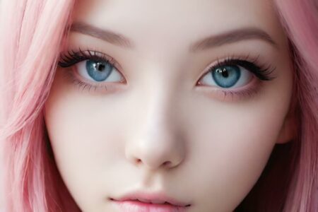 AI girl with pink hair wallpaper