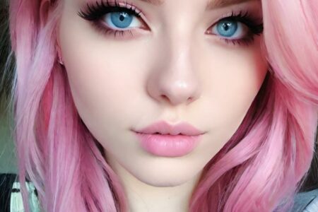 AI girl with pink hair wallpaper