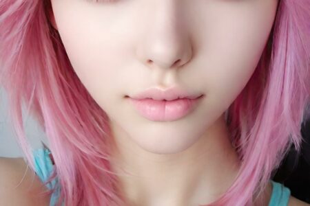 AI girl with pink hair wallpaper