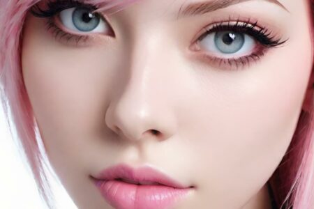 AI girl with pink hair wallpaper