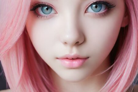 AI girl with pink hair wallpaper