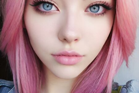AI girl with pink hair wallpaper