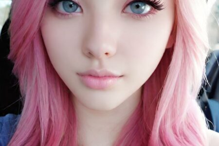 AI girl with pink hair wallpaper
