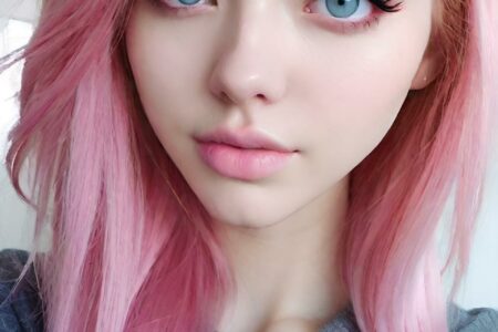AI girl with pink hair wallpaper