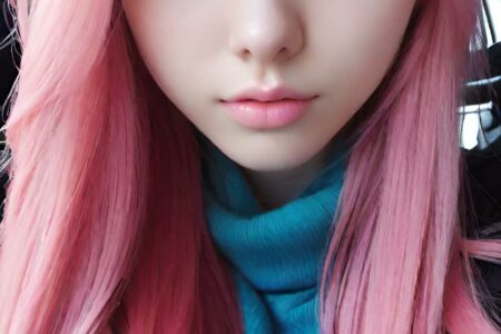 AI girl with pink hair wallpaper