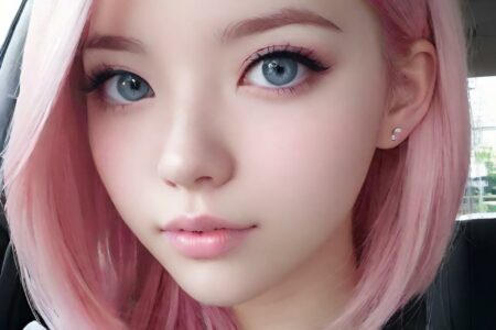 AI girl with pink hair wallpaper