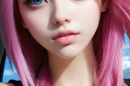 AI girl with pink hair wallpaper