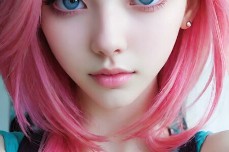 AI girl with pink hair wallpaper