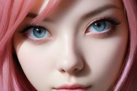 AI girl with pink hair wallpaper