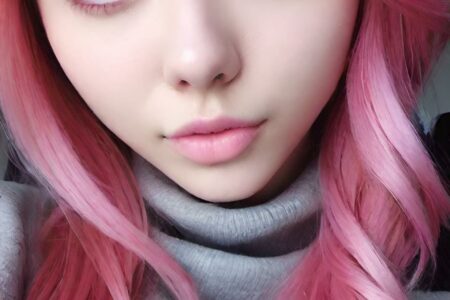 AI girl with pink hair wallpaper