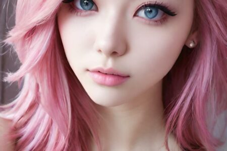 AI girl with pink hair wallpaper