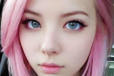 AI girl with pink hair wallpaper