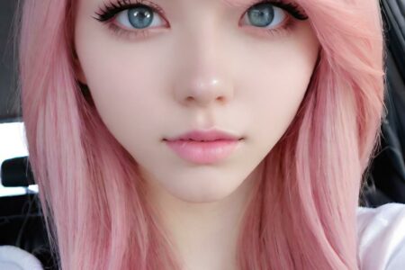 AI girl with pink hair wallpaper