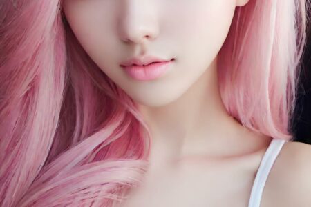 AI girl with pink hair wallpaper