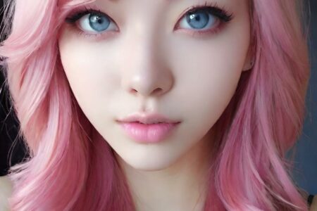 AI girl with pink hair wallpaper