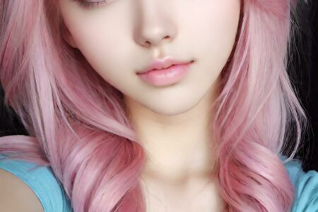AI girl with pink hair wallpaper