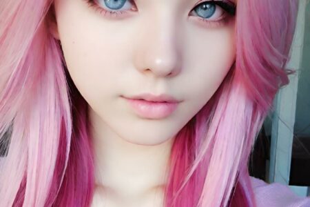 AI girl with pink hair wallpaper