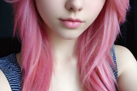 AI girl with pink hair wallpaper