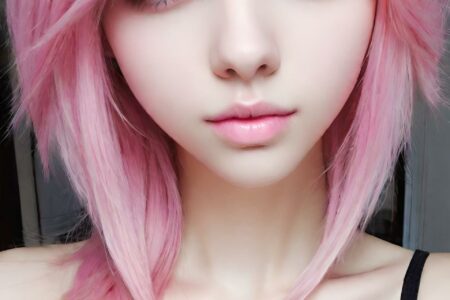 AI girl with pink hair wallpaper