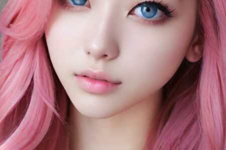 AI girl with pink hair wallpaper