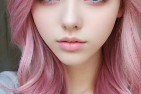AI girl with pink hair wallpaper