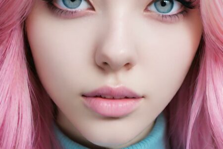 AI girl with pink hair wallpaper