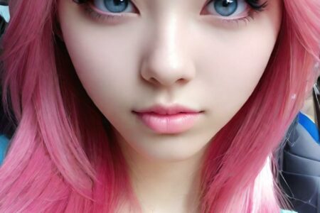 AI girl with pink hair wallpaper