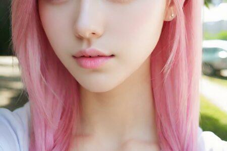 AI girl with pink hair wallpaper