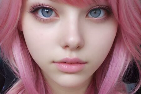 AI girl with pink hair wallpaper