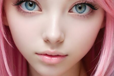 AI girl with pink hair wallpaper