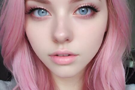 AI girl with pink hair wallpaper