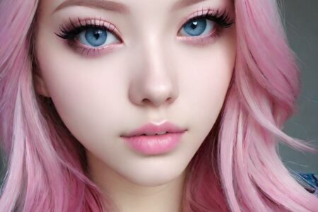 AI girl with pink hair wallpaper