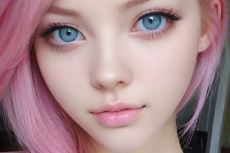 AI girl with pink hair wallpaper