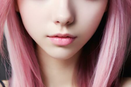 AI girl with pink hair wallpaper
