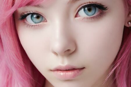 AI girl with pink hair wallpaper