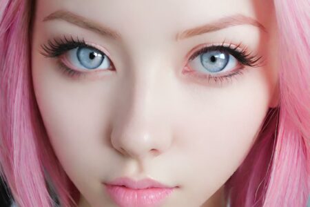 AI girl with pink hair wallpaper