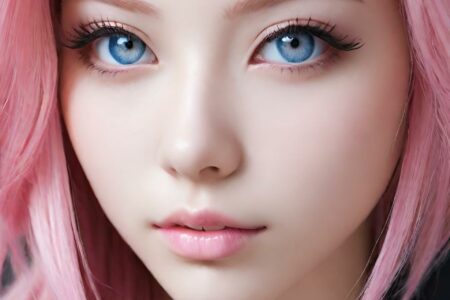 AI girl with pink hair wallpaper
