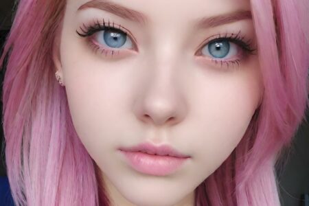 AI girl with pink hair wallpaper